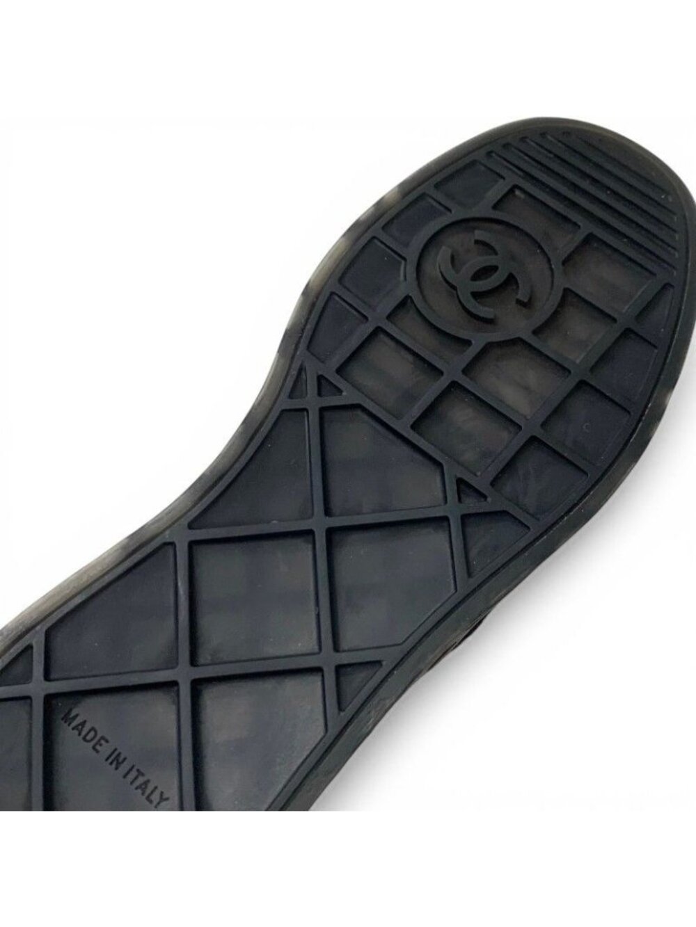 Chanel Sneakers Shoes Suede Nylon Black CC Logo - Picture 8 of 10